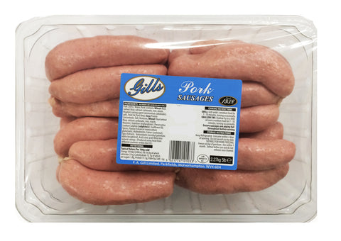 Gills Best Thick Pork Sausages Thick - Natural Skins - 5lb
